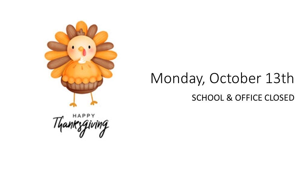 No School Monday, October 13, 2025