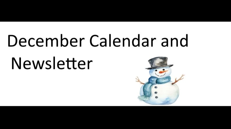December Newsletter and Calendar