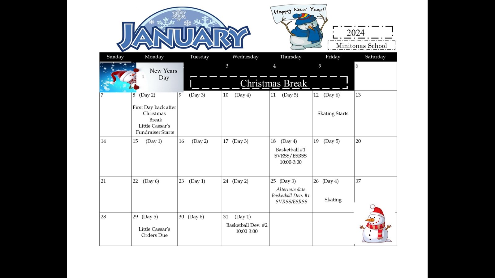 January Calendar