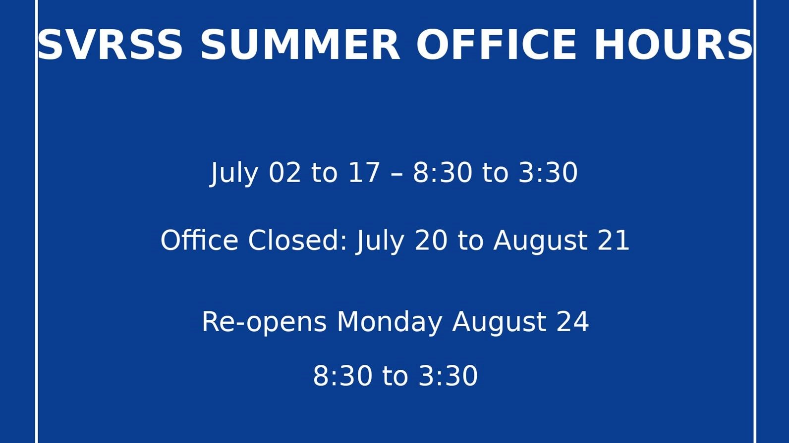 Office Summer Hours