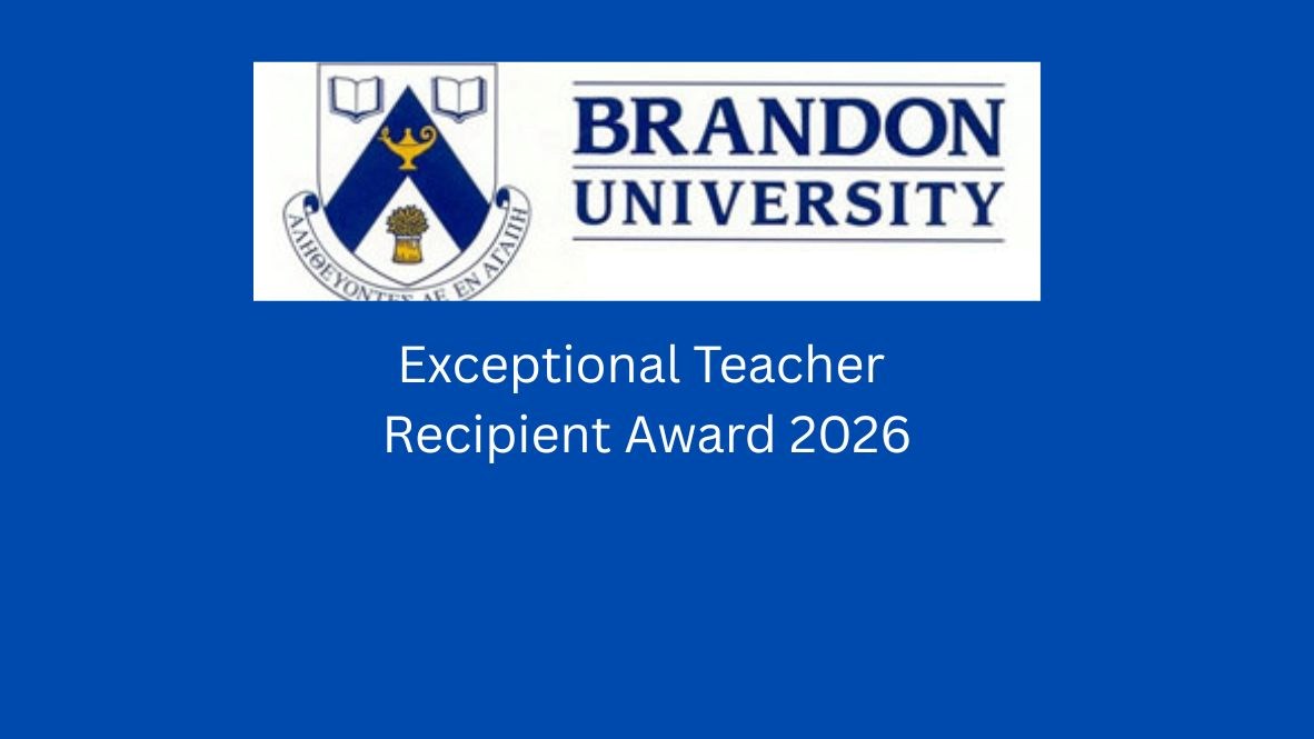 Exceptional Mentor Teacher Award 2026 - Brandon University